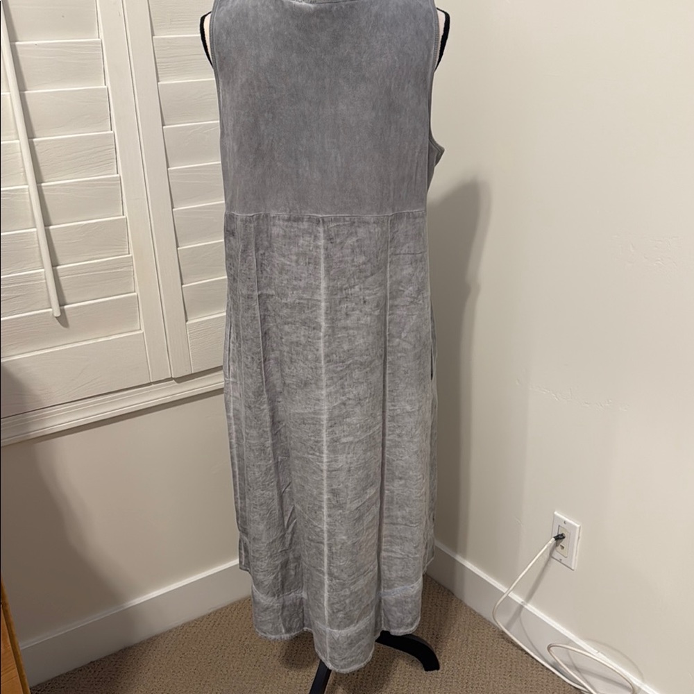 Soft Surroundings Gray Sleeveless Square Neck Sun Dress - Picture 2 of 4
